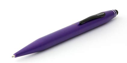 Stylo multifonction : Stylet numérique et stylo bille Tech2 violet de Cross - photo.