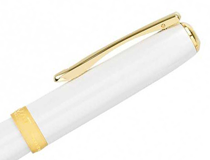 Stylo plume Excellence A2 laqué blanc perle attributs dorés de Diplomat - photo 2