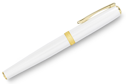 Stylo plume Excellence A2 laqué blanc perle attributs dorés de Diplomat - photo 4