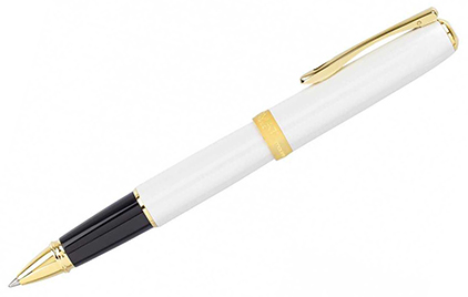 Roller Excellence A2 laqué blanc perle attributs dorés de Diplomat - photo.