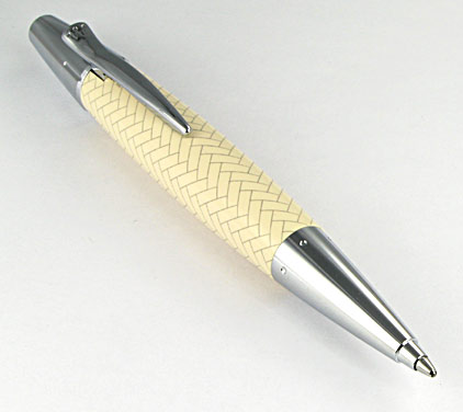 Stylo bille E-Motion Résine ivoire type parquet de Faber-Castell - photo.