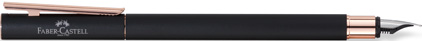 Stylo plume Néo SLIM noir mat attributs rose gold de Faber-Castell, cliquez pour plus de d�tails sur ce stylo...