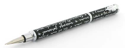 Stylo plume Message noir blanc de « Inès de la Fressange » - photo.