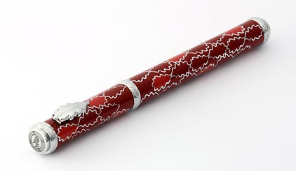 Stylo plume bordeaux rouge Oak Allover de Inès de la Fressange - photo 2