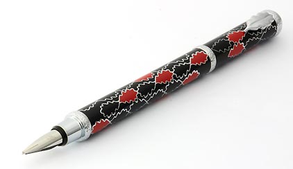 Stylo plume noir rouge Oak Allover de Inès de la Fressange - photo.