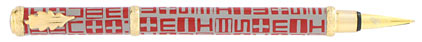 Stylo plume rouge gris Sémaphore « Ines de la Fressange »