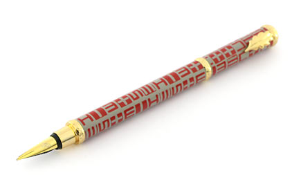 Stylo plume rouge gris Sémaphore « Ines de la Fressange » - photo.