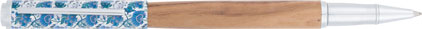 Roller Bahia fleurs bleues de Oberthur, cliquez pour plus de dtails sur ce stylo...