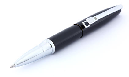 Stylo bille Maïa noir laqué d'Oberthur - photo.