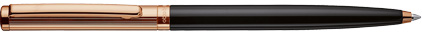 Stylo bille Design01 laqué noir et capuchon guilloché plaqué or rose de Otto Hutt, cliquez pour plus de d�tails sur ce stylo...