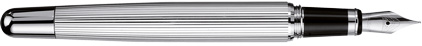 Stylo plume Design02 guilloché rayé plaqué platine de Otto Hutt, cliquez pour plus de dtails sur ce stylo...