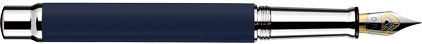 Stylo plume Design04 laqué bleu plaqué platine de Otto Hutt, cliquez pour plus de dtails sur ce stylo...