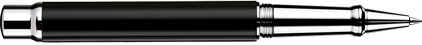 Roller Design04 laqué noir plaqué platine de Otto Hutt, cliquez pour plus de dtails sur ce stylo...
