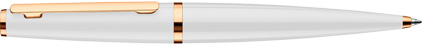 Stylo bille Design06 laqué blanc brillant attributs plaqués or rose de Otto Hutt, cliquez pour plus de d�tails sur ce stylo...