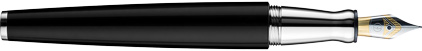 Stylo plume Design06 laqué noir brillant attributs plaqués platine de Otto Hutt, cliquez pour plus de d�tails sur ce stylo...