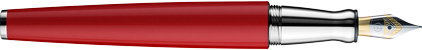 Stylo plume Design06 laqué rouge brillant attributs plaqués platine de Otto Hutt, cliquez pour plus de dtails sur ce stylo...