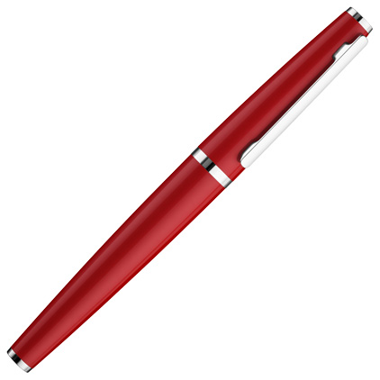 Stylo plume Design06 laqué rouge brillant attributs plaqués platine de Otto Hutt - photo 3