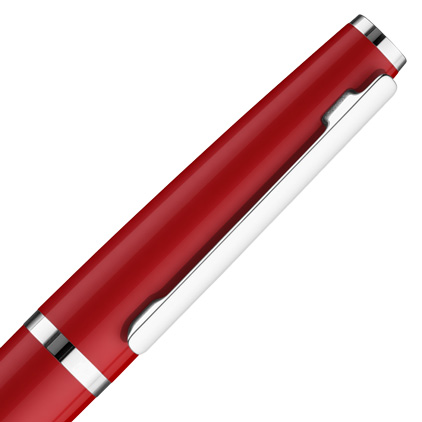 Stylo plume Design06 laqué rouge brillant attributs plaqués platine de Otto Hutt - photo 4