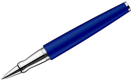 Roller Design06 laqué bleu brillant attributs plaqués platine de Otto Hutt - photo.