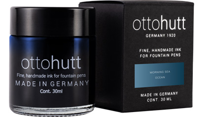 Encre Morning sea - Bleu nuit - parfum océan - Otto Hutt, cliquez pour plus de dtails sur ce stylo...