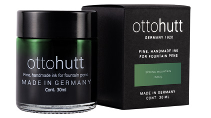 Encre Spring Mountain - Vert foncé - parfum basilic - Otto Hutt, cliquez pour plus de d�tails sur ce stylo...