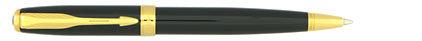 Stylo bille Sonnet Mini laqué noir intense attributs plaqués or de Parker 
