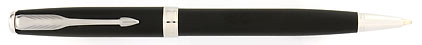 Stylo bille Sonnet mat noir attributs palladiés de Parker, cliquez pour plus de d�tails sur ce stylo...