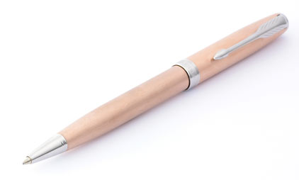 Stylo bille Sonnet Pink Gold attributs palladiés de Parker - photo.