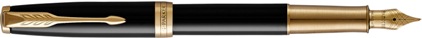 Stylo plume Sonnet laqué noir plaqué or GT nouvelle version, cliquez pour plus de d�tails sur ce stylo...