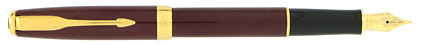 Stylo plume Sonnet laqué rouge intense attributs plaqués or de Parker
