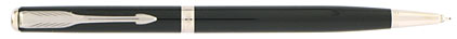 Portemine Sonnet Slim laqué noir intense attributs chromés de Parker