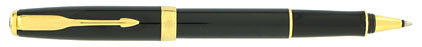 Roller Sonnet laqué noir intense attributs plaqués or de Parker, cliquez pour plus de d�tails sur ce stylo...