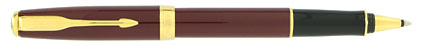 Roller Sonnet laqué rouge intense attributs plaqués or de Parker