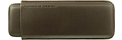 Etui-fourreau P’3190 en cuir brun moka pour 2 stylos Porsche Design