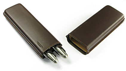 Etui-fourreau P’3190 en cuir brun moka pour 2 stylos Porsche Design - photo 2