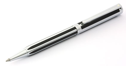 Stylo bille rayé noir chromé Intensity de Sheaffer - photo.
