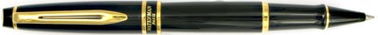 Roller Expert Laqué Noir attributs dorés de Waterman, cliquez pour plus de d�tails sur ce stylo...
