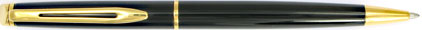 Stylo bille Hémisphère Noir de mars attributs dorés de Waterman