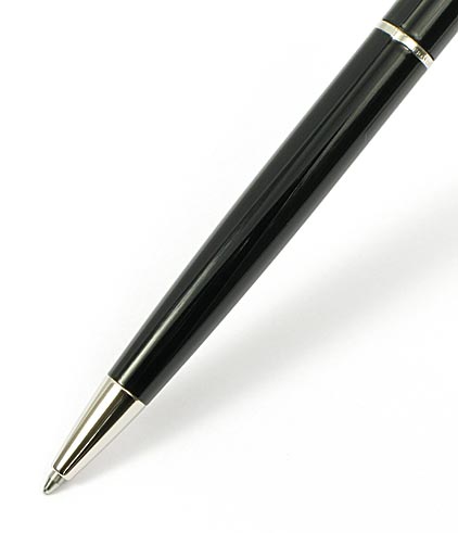 Stylo bille Hémisphère laqué noir attributs chromés de Waterman - photo.
