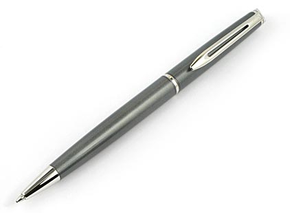 Stylo bille Hémisphère satiné gris attributs chromés de Waterman - photo.