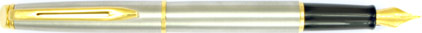 Stylo plume Hémisphère acier satiné attributs dorés de Waterman