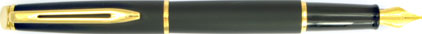 Stylo plume Hémisphère Noir mat attributs dorés de Waterman