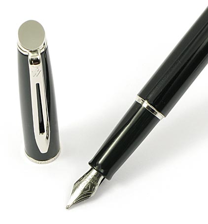 Stylo plume Hémisphère laqué noir attributs chromés de Waterman - photo 2