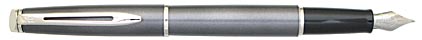 Stylo plume Hémisphère satiné gris attributs chromés de Waterman